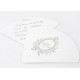 6 Eventails Just Married Blancs carte de mariage 23 cm