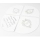 6 Eventails Just Married Blancs Cartes Mariage 23 cm