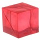 Cube rouge transparent de decoration 15 mm les 12