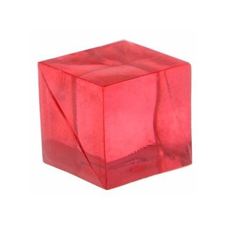 Cube rouge transparent de decoration 15 mm les 12