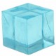 Cube turquoise transparent de deco 15 mm les 12