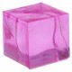 Cube fuschia transparent de decoration 15 mm les 12