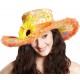 Chapeau Flower Power Hippie Orange Adulte