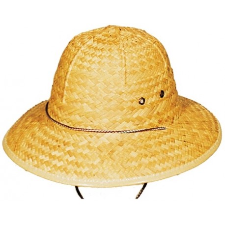 Casque Colonial en Paille Chapeau de Deguisement 