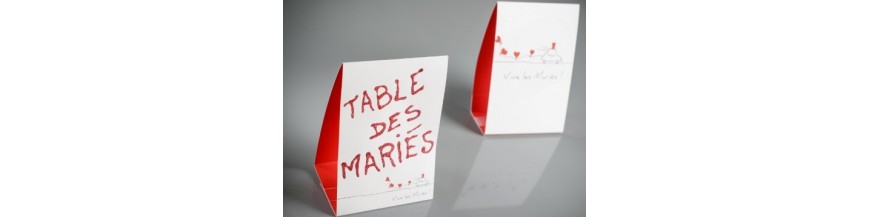 Marque table ardoise, Marque table